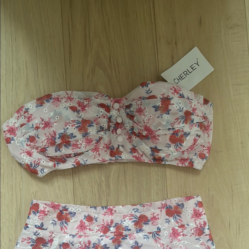 Pink Floral Skirt Set